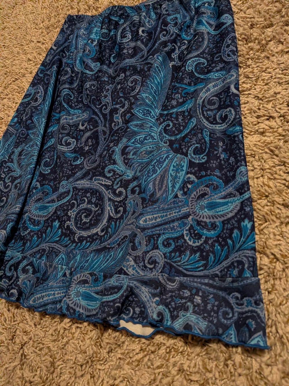 Blue Paisley A-Line Skirt